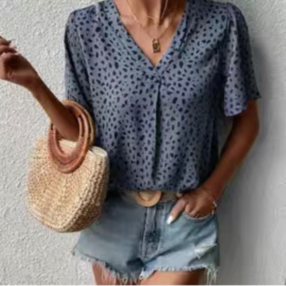 2  for 20     Dalmatian Print short sleeve top